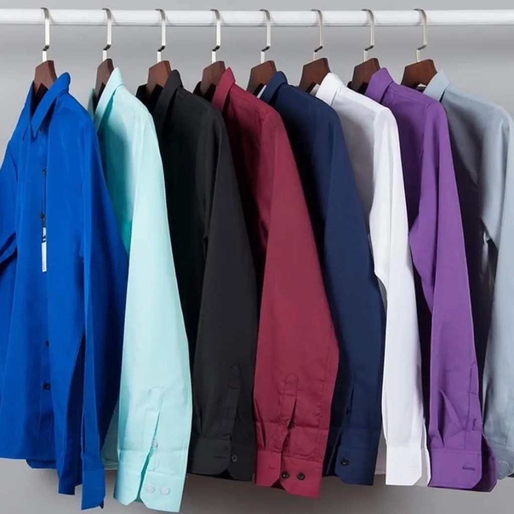 Áo Sơ Mi Nam Dài Tay Dáng Slim Chất Poly Chéo - Men's Style