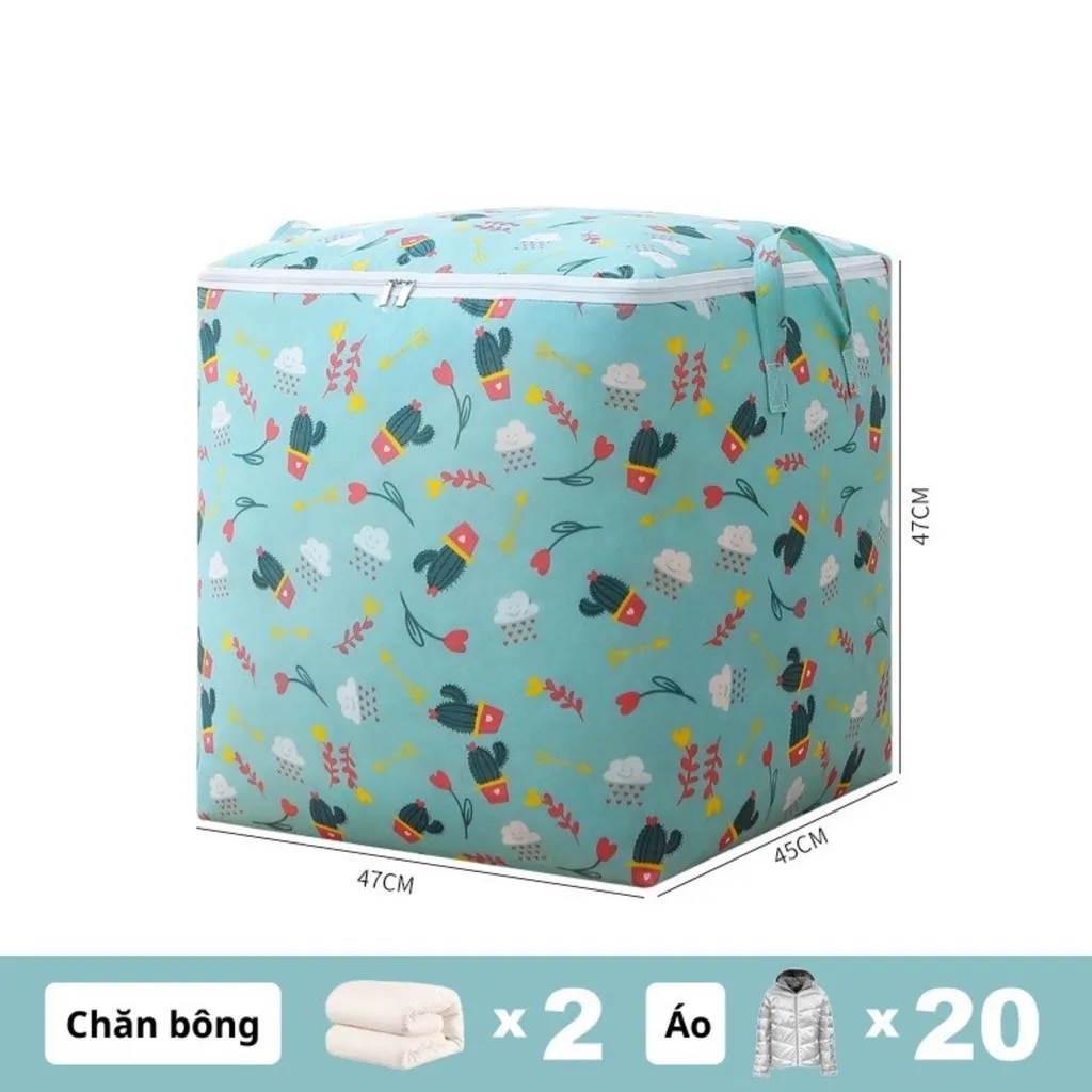 Alternative view of Túi Đựng Quần Áo Chăn Màn Ga Gối Cỡ Lớn Có Khóa Kéo Hoạ Tiết Dễ Thương - Su