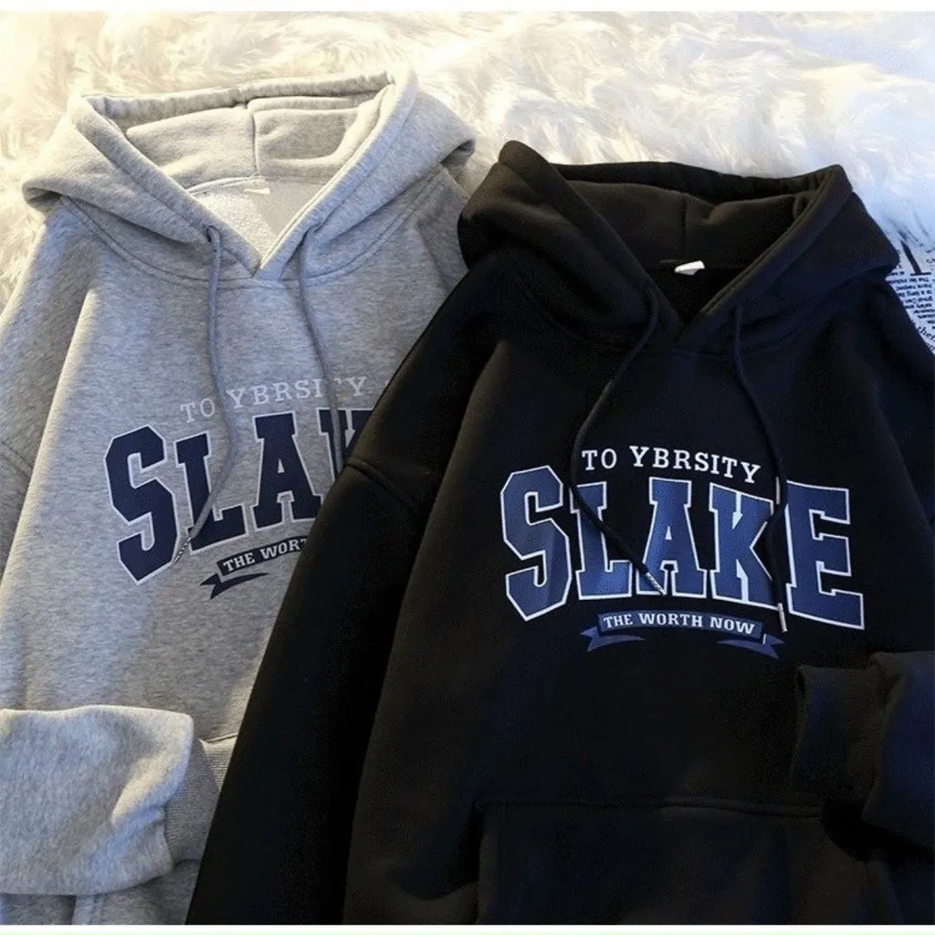 Áo Khoác Hoodie Nỉ Bông Có Nón Dày Dặn In Chữ Slake Phong Cách Hàn Quốc Siêu Đẹp - Htm Fashion