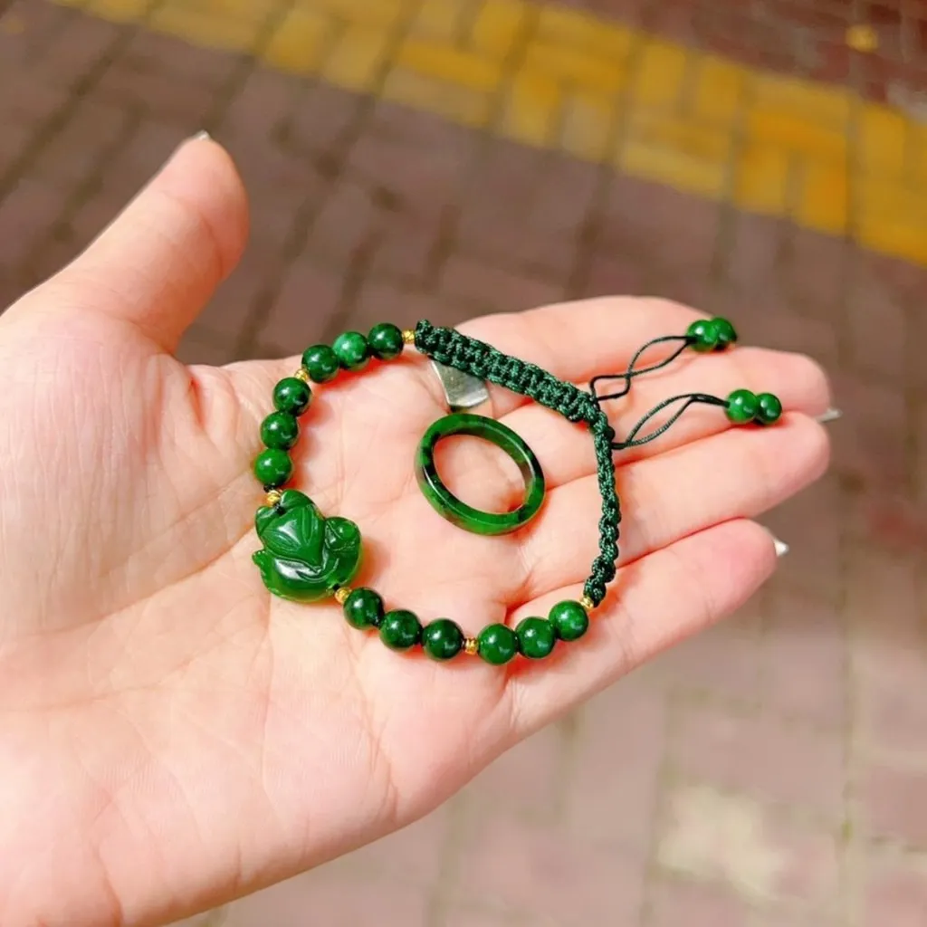 Bộ Trang Sức Hồ Ly Ngọc Cẩm Thạch Sơn Thủy Thiên Nhiên - Thắng Giang