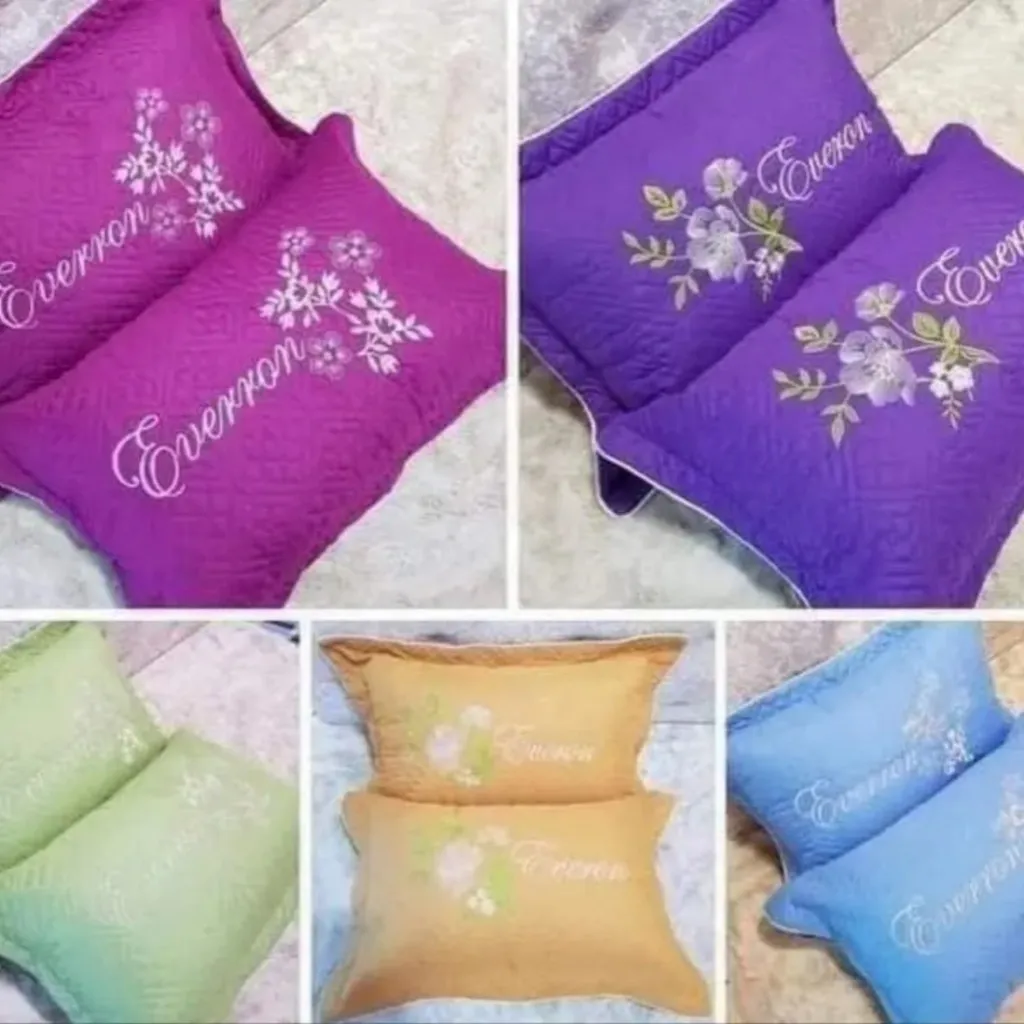 Alternative view of [ Cặp 2 Cái ] Vỏ Gối Trần Bông Có Khóa Kéo Thêu Hoa Ctb24 - Bechip