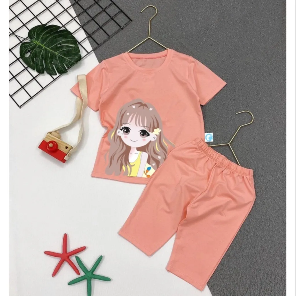 Alternative view of Bộ Quần Áo Bé Gái Lửng In Hình Bé Gái Cute - Be Yourself