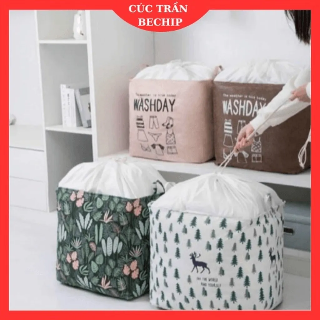 Túi Đựng Chăn Màn, Quần Áo Có Dây Rút 100l Ctb38 - Bechip
