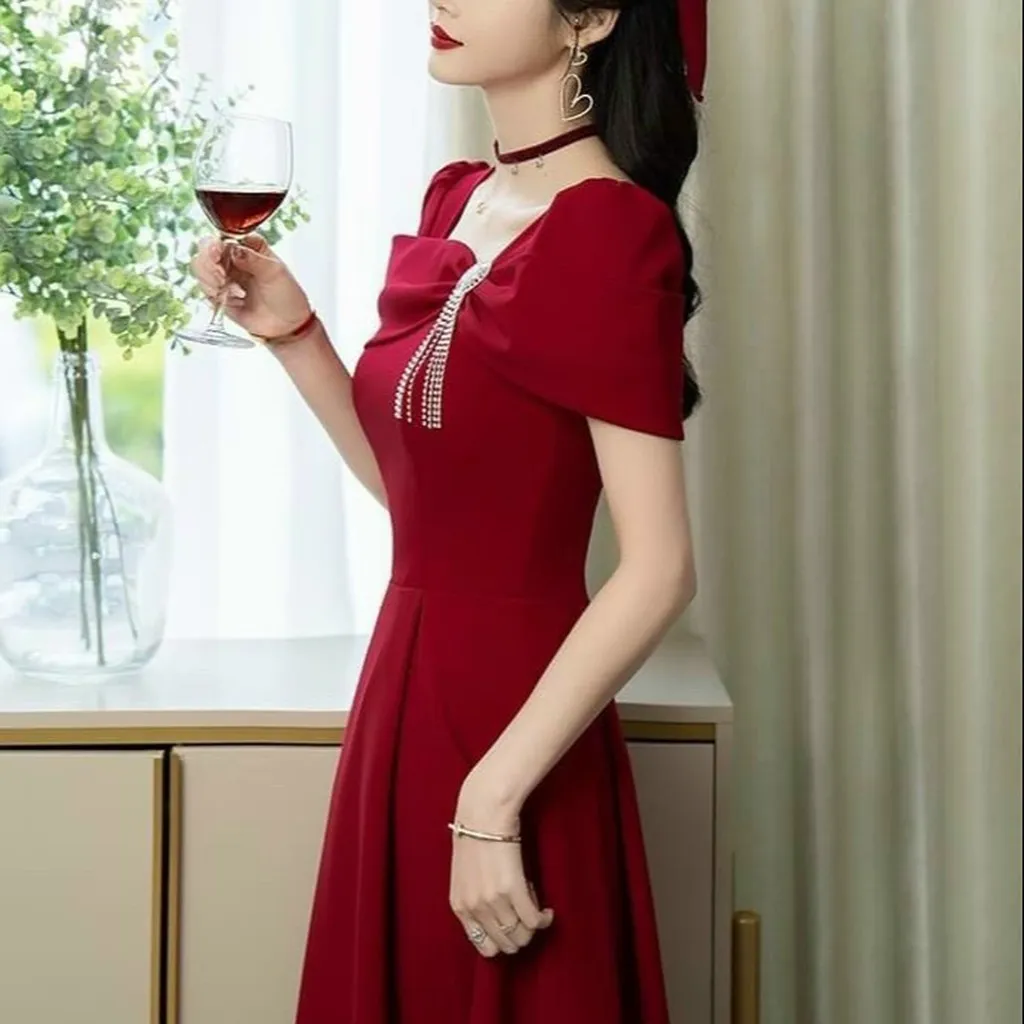 Alternative view of Đầm Xòe Cao Cấp Tay Rộng Kèm Phụ Kiện - Tf12qdxc2 - Tosatan