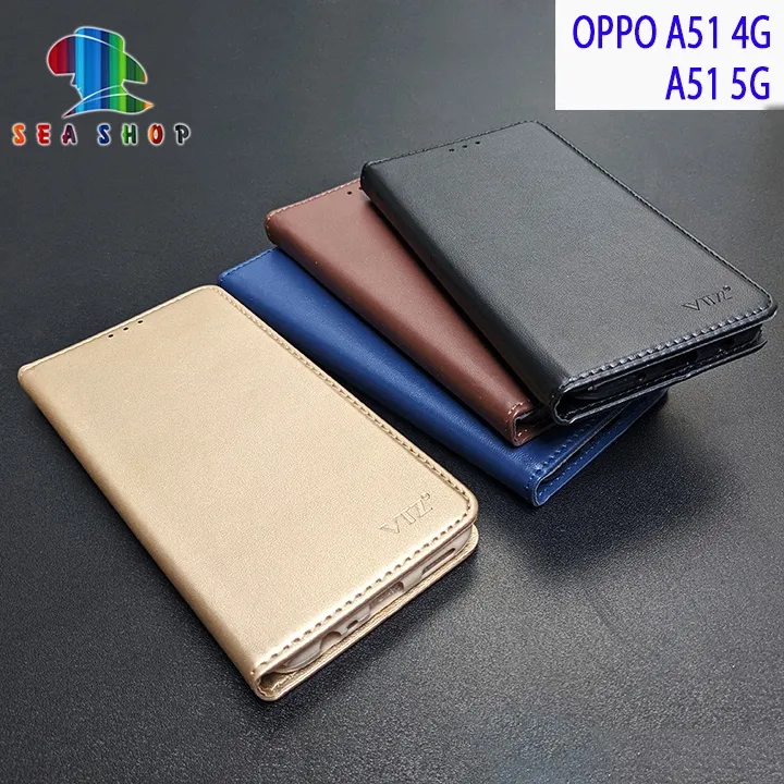 Bao Da Oppo A51 4g Và A51 5g Dạng Ví, Có Ngăn Cài Thẻ Tiền, Thiết Kế Nắp Gập 2 Mặt - Sea Shop