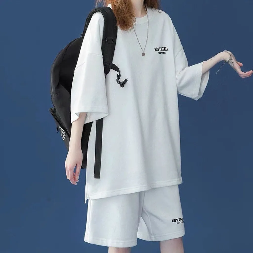Alternative view of Sét Bộ Đồ Thun Thể Thao Nam Nữ Thêu Chữ Ess Có Túi Khóa Kéo Form Unisex Siêu Đẹp - Htm Fashion