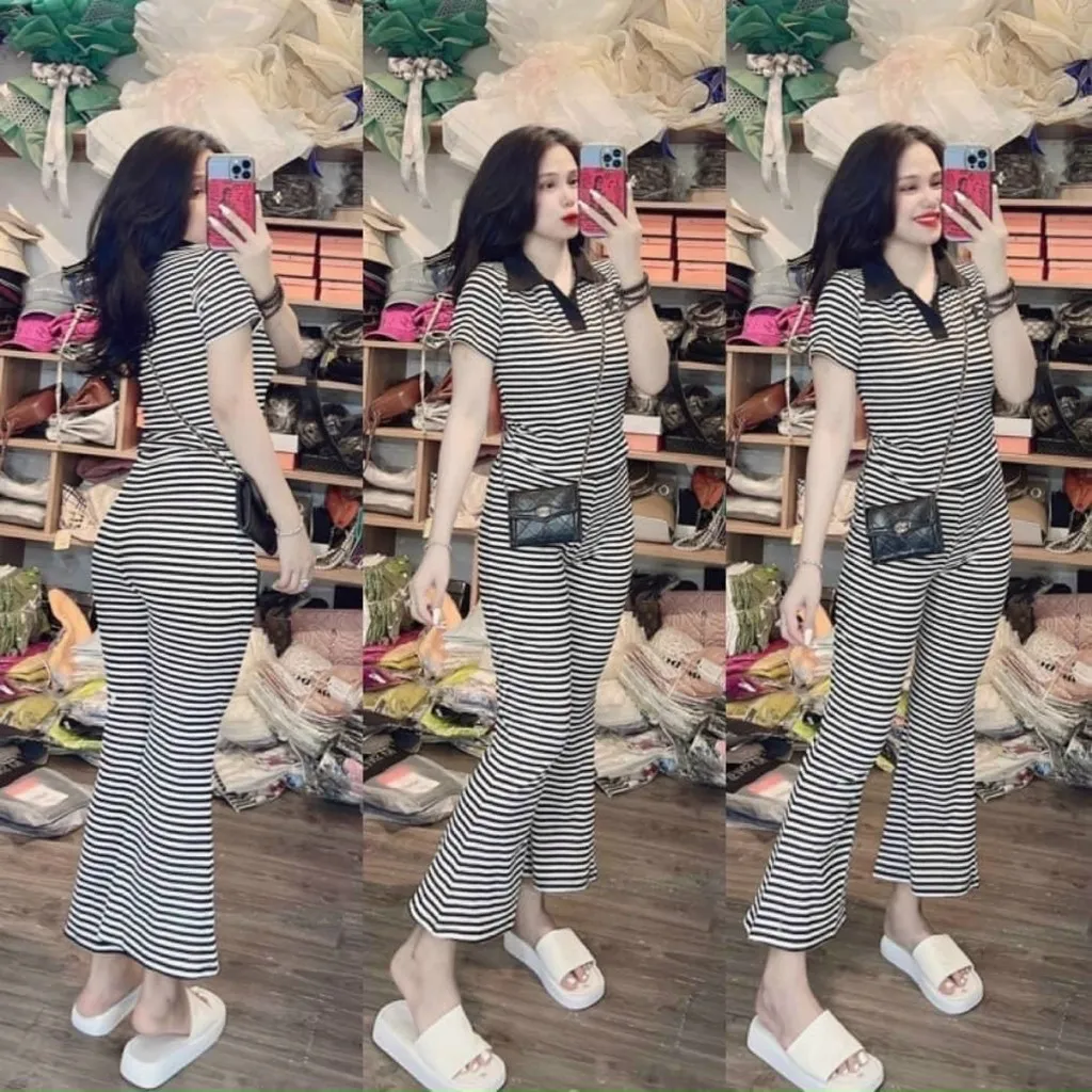 Set Bộ Thun Gân Tay Ngắn Quần Dài Loe - Be Yourself