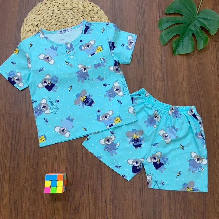 Bộ Đồ Mặc Nhà Mùa Hè Cho Bé Trai Chất Liệu Kate Cotton Hàn Thoáng Mát - Zinpro