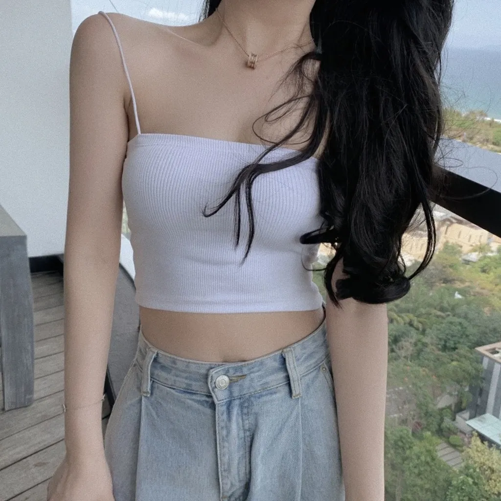 Áo 2 Dây Bún Dáng Croptop Thời Trang, Áo 2 Dây Ôm Body Sexy Nữ - Dmastore