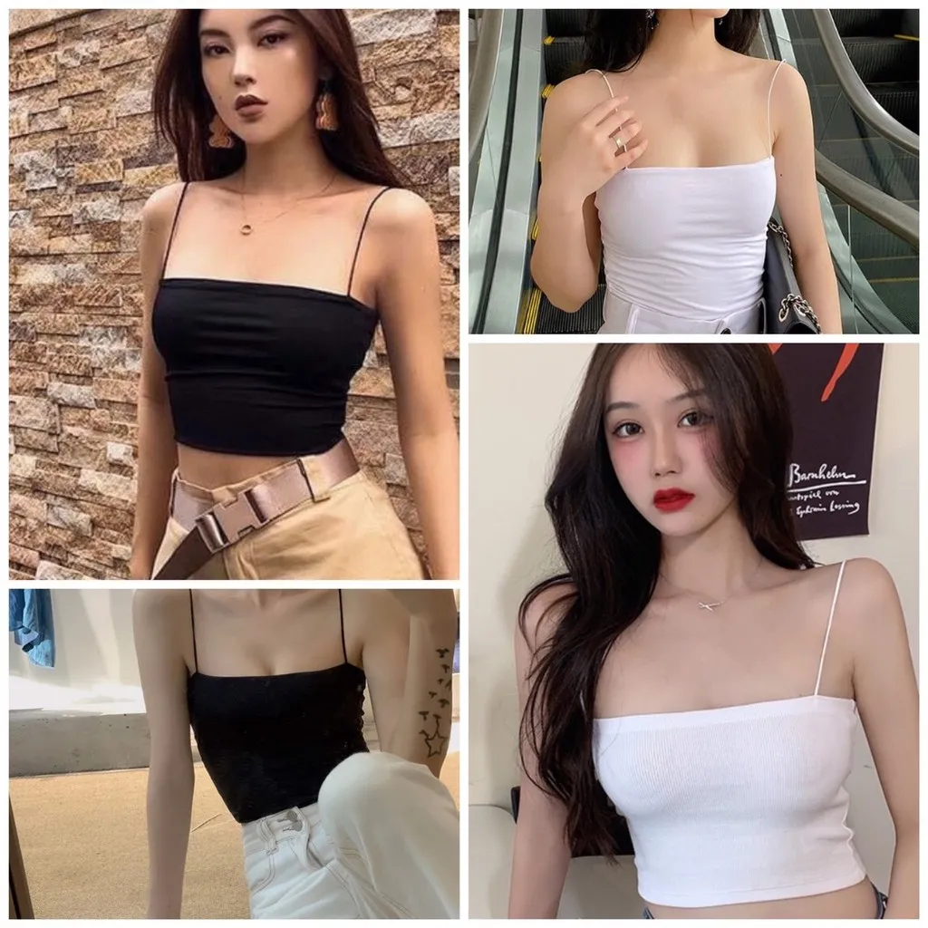 Alternative view of Áo 2 Dây Bún Dáng Croptop Thời Trang, Áo 2 Dây Ôm Body Sexy Nữ - Dmastore