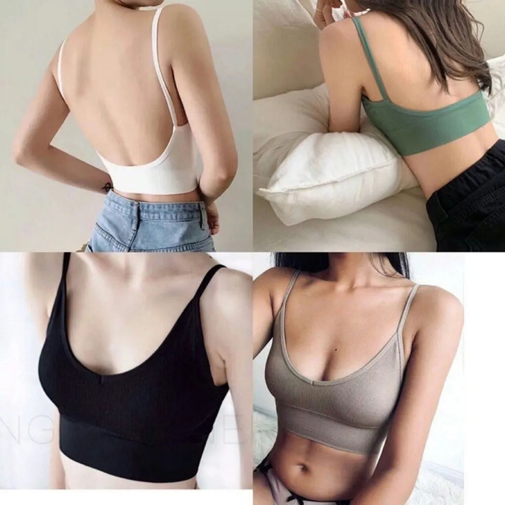 Áo Bra Gân Khoét Chữ U Xẻ Ngực Sâu, Áo Bra Hai Dây Dáng Croptop Có Đệm Nâng Ngực Phong Cách Thời Thượng Sang Chảnh - Dmastore