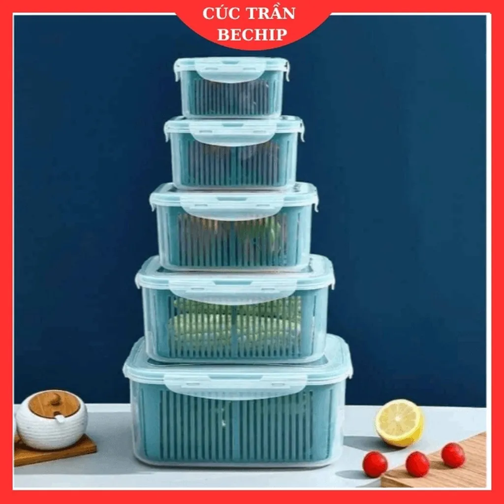 Set 5 Bộ Đựng Thực Phẩm Đa Năng 2 Lớp Ca0 Cấp Ctb49 - Bechip