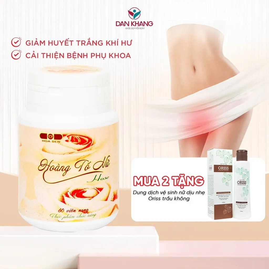 Hoàng Tố Nữ Hỗ Trợ Giảm Khí Hư Huyết Trắng Và Ngăn Ngừa Các Bệnh Viêm Nhiễm Phụ Khoa - Dân Khang