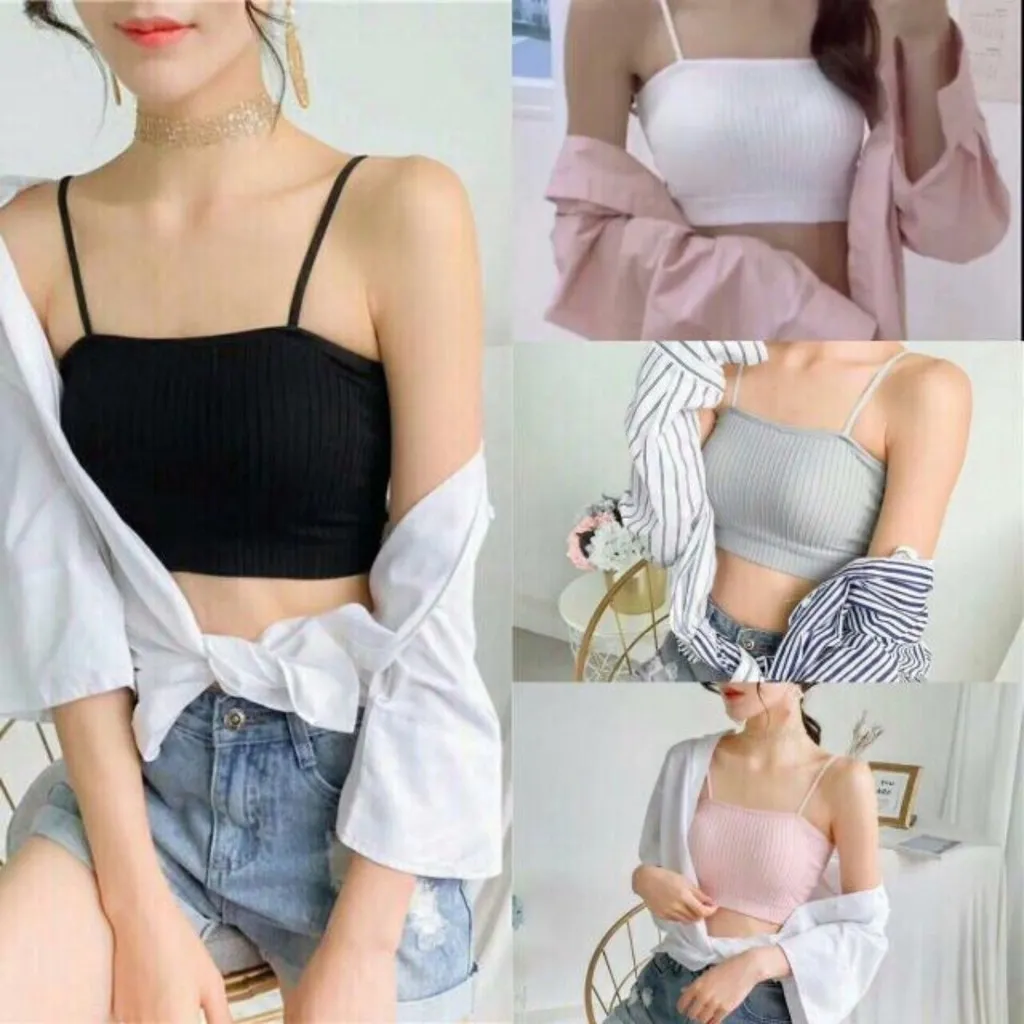 Áo Bra Hai Dây Lửng Gân Tăm Siêu Nâng Ngực - Dmastore
