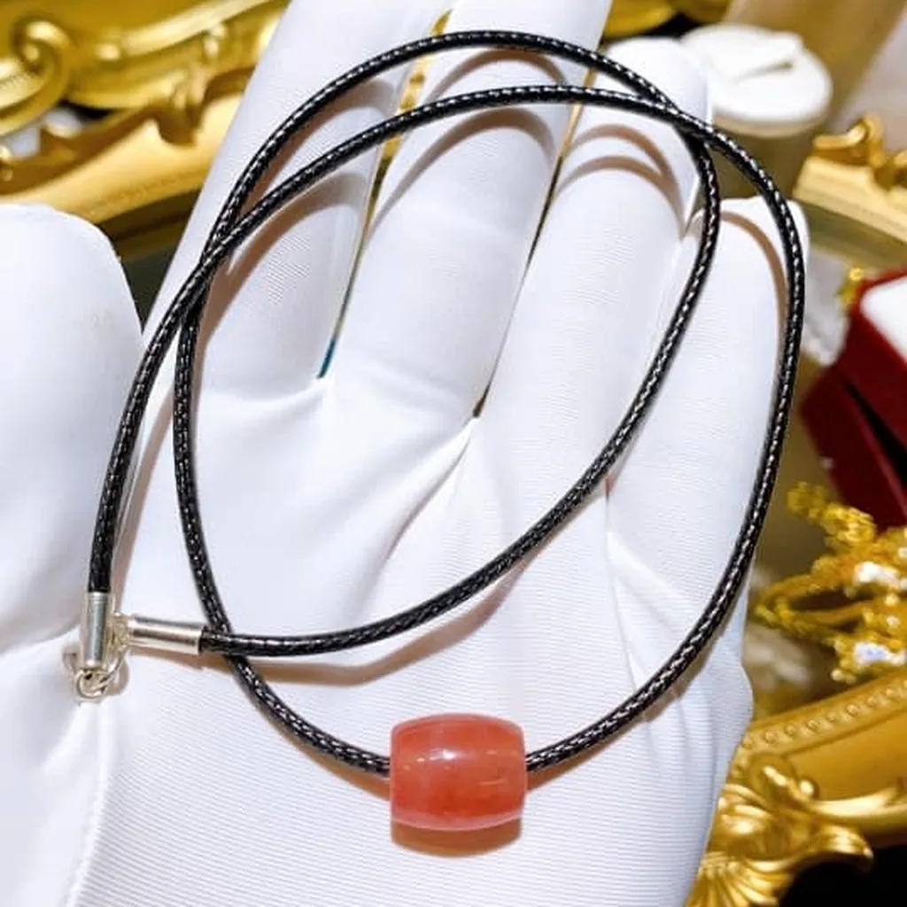 Dây Chuyền Lu Thống Đá Đào Hoa Thiên Nhiên Tăng Vận Khí Đào Hoa - Thắng Giang