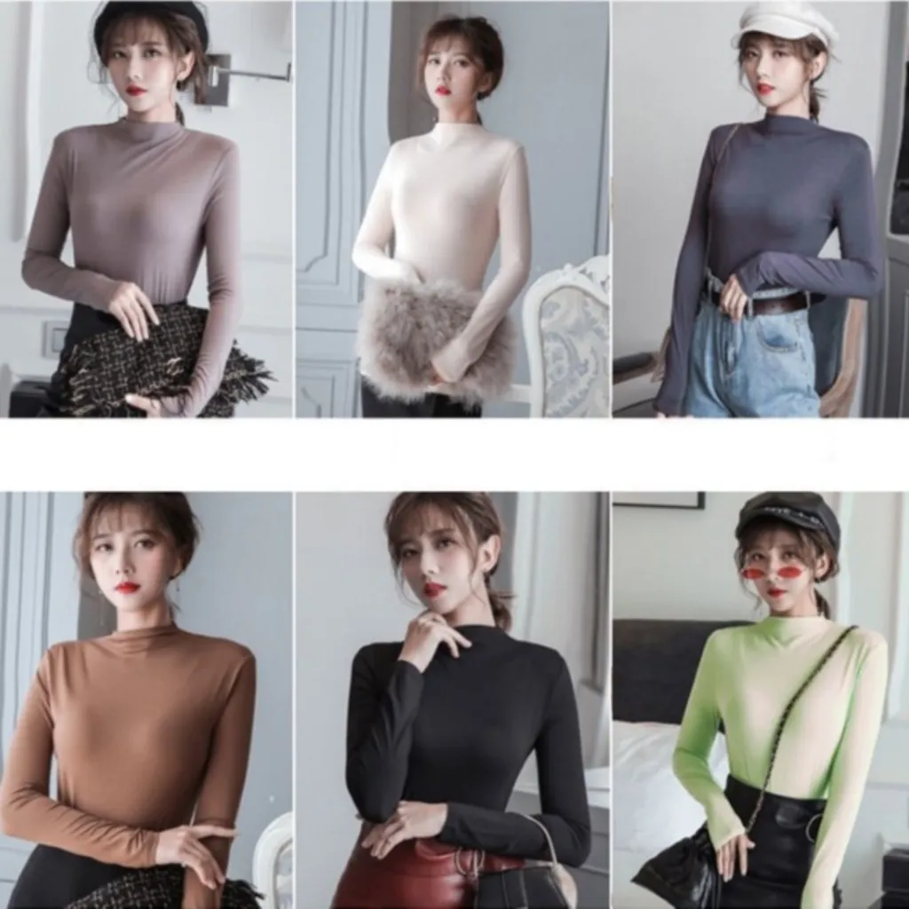 Áo Giữ Nhiệt Thun Lạnh , Áo Thun Cổ 3 Phân Dành Cho Bạn Nữ, Giữ Ấm Co Giãn 4 Chiều 40-55kg - Dmastore