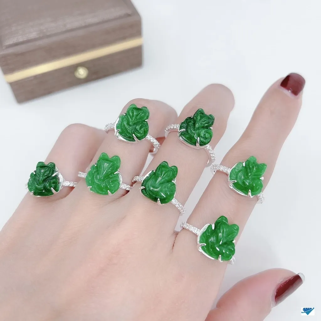Nhẫn Hồ Ly Cẩm Thạch Bọc Bạc Ta - Thắng Giang