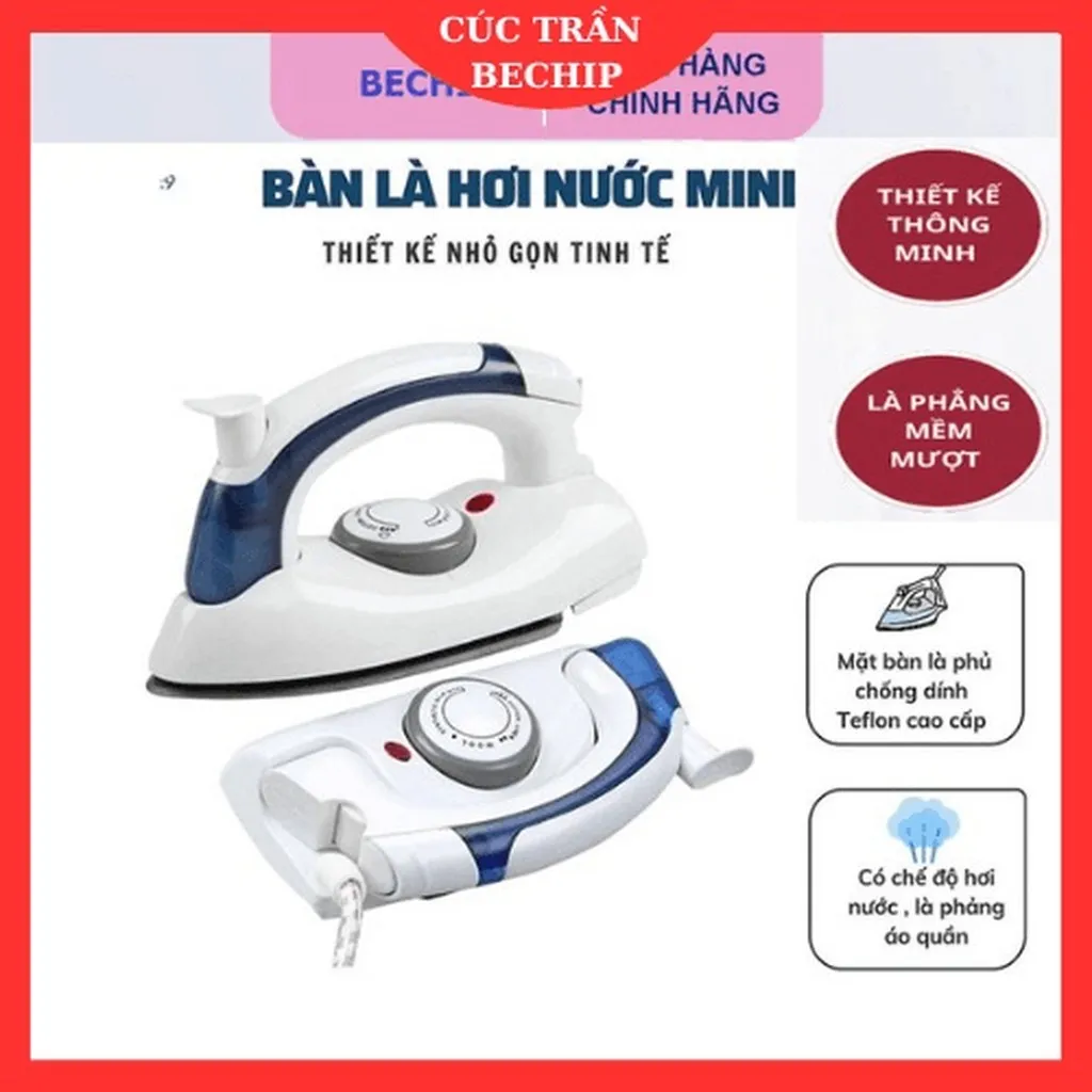 Bàn Là Hơi Nước Mini Cầm Tay, Gấp Gọn Tiện Dụng Ctb65 - Bechip
