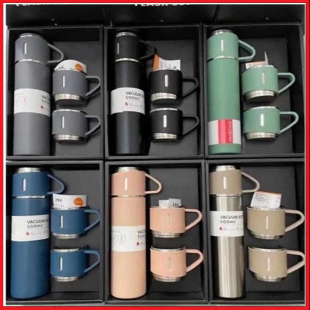 Alternative view of Bộ Bình Giữ Nhiệt Inox Kèm 2 Cốc Sang Trọng 500ml Vacuum Flask Ctb68 - Bechip