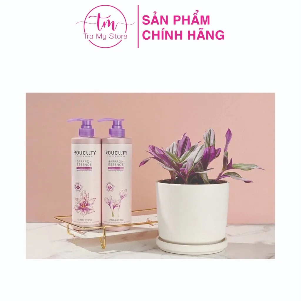 Dầu Gội Xả Nhụy Hoa Nghệ Tây 800ml/chai - Roucllty Saffron Essence