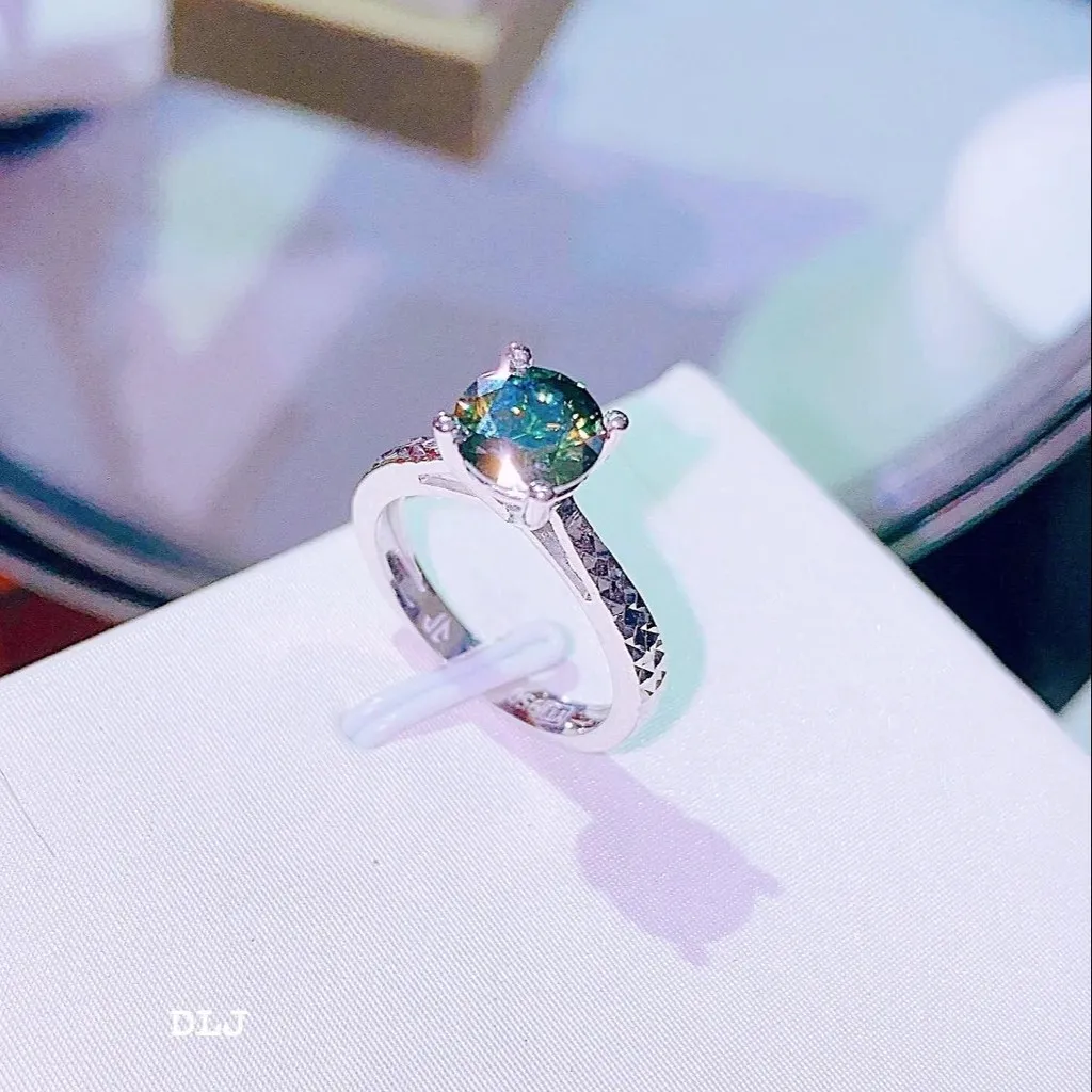 Alternative view of Nhẫn Bạc Ý Đính Đá Xi Bạch Kim Cao Cấp Gắn Kim Cương Moissanite Tặng Kèm Kiểm Định Quốc Tế - Thắng Giang