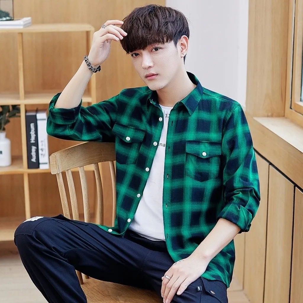 Alternative view of Áo Sơ Mi Nam Vải Dạ Kẻ Sọc Caro - Men’s Style