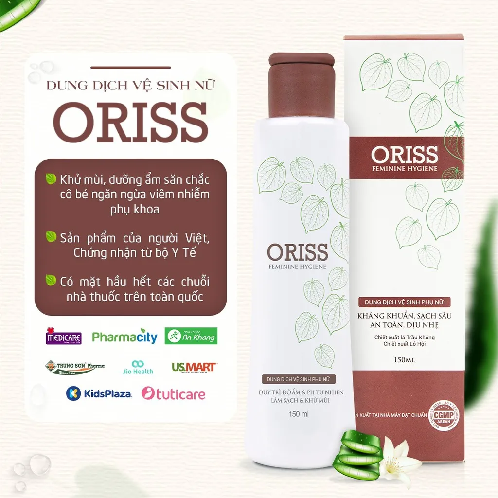 [combo 2] Dung Dịch Vệ Sinh Phụ Nữ 150ml - Oriss