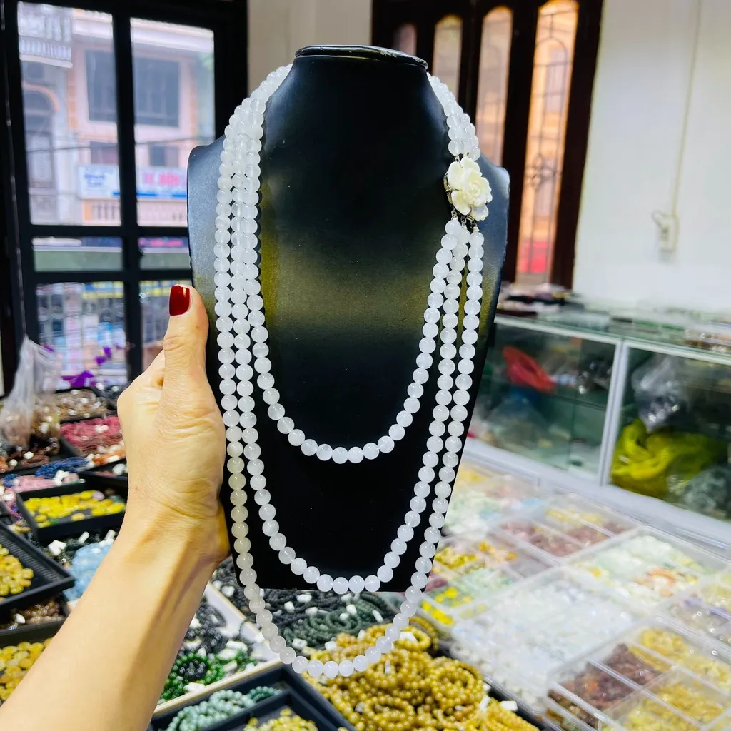 Chuỗi Vòng Cổ Thạch Anh Trắng Thiên Nhiên - Thắng Giang