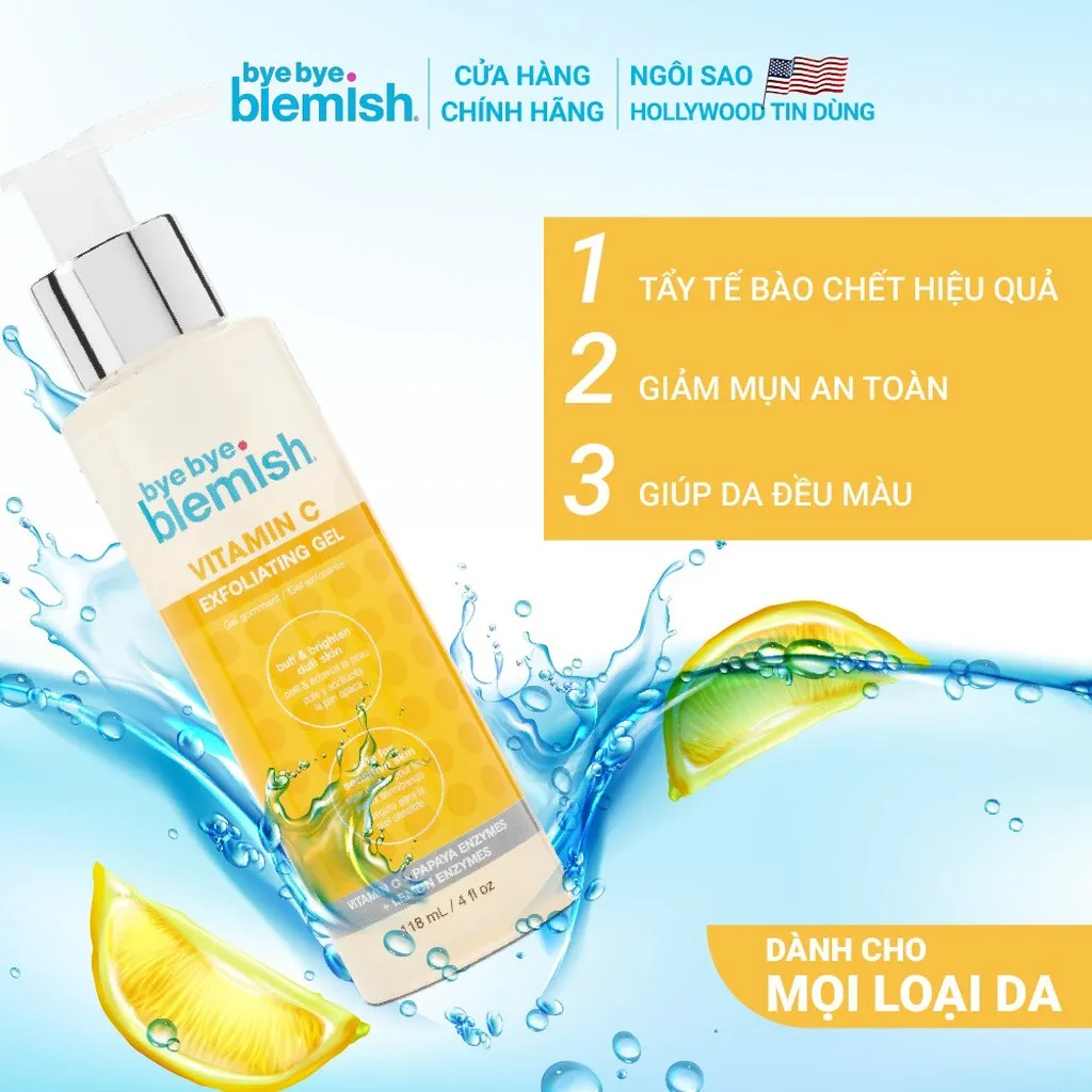 Gel Tẩy Tế Bào Chết Vitamin C Ngừa Mụn Và Làm Sáng Da Bye Bye Blemish Vitamin C Exfoliating Gel 118ml - Bye Bye Blemish