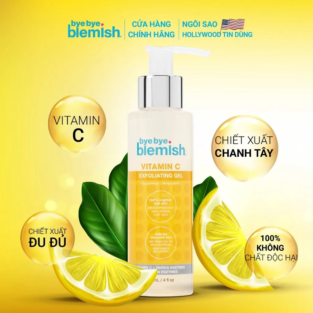 Alternative view of Gel Tẩy Tế Bào Chết Vitamin C Ngừa Mụn Và Làm Sáng Da Bye Bye Blemish Vitamin C Exfoliating Gel 118ml - Bye Bye Blemish