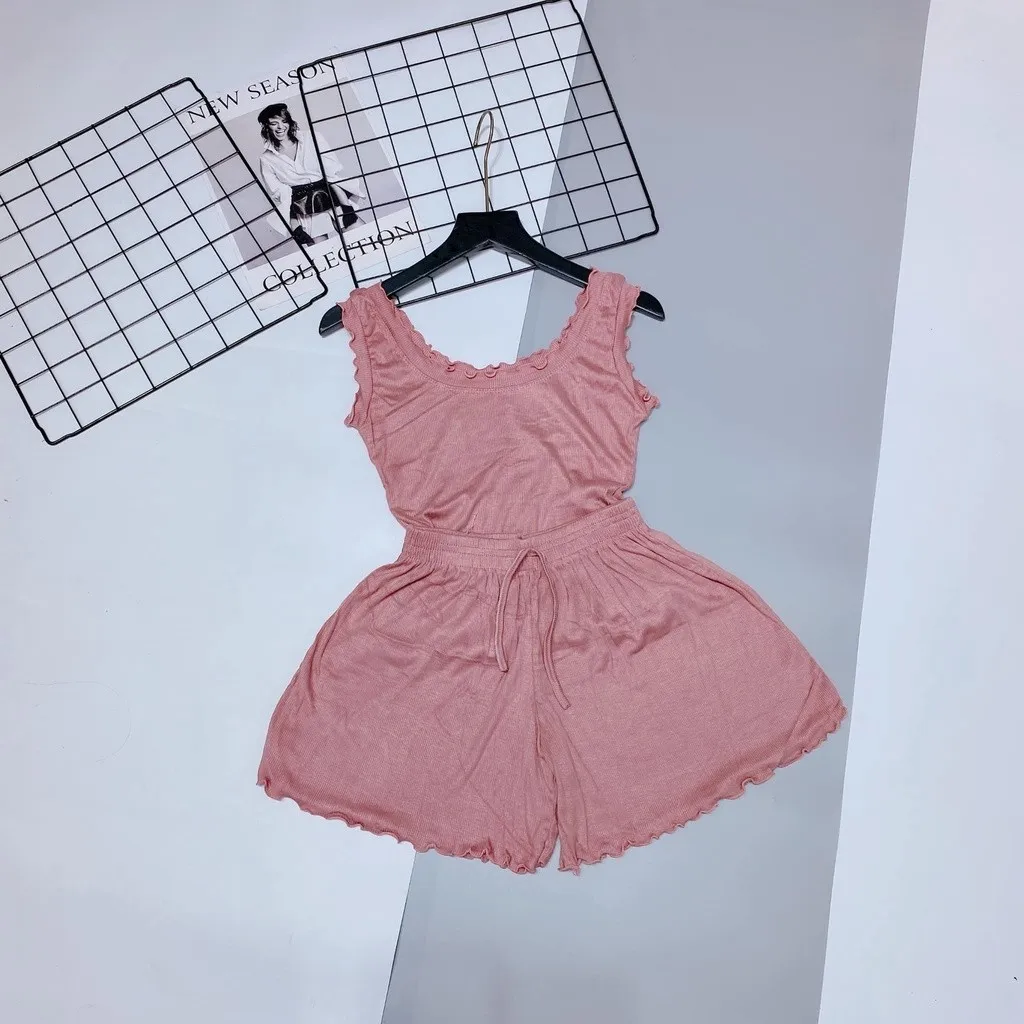 Alternative view of Set Bộ Mặc Nhà Sát Nách Viền Bèo Nữ Tính - Chipxinhxk