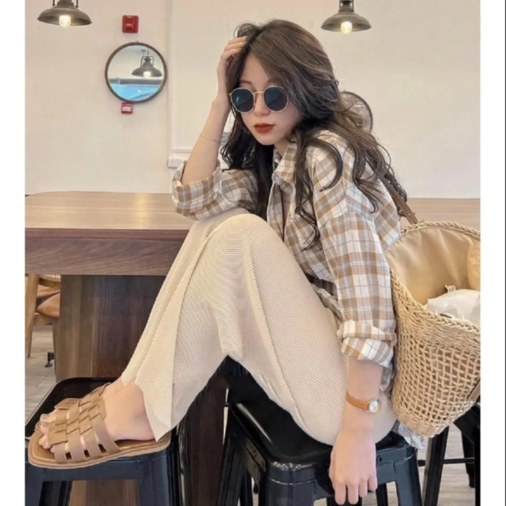 Quần Dài Nữ Dáng Ống Rộng Dập Ly, Cạp Chun Co Dãn Thoải Mái Qordl - Diepchi Fashion