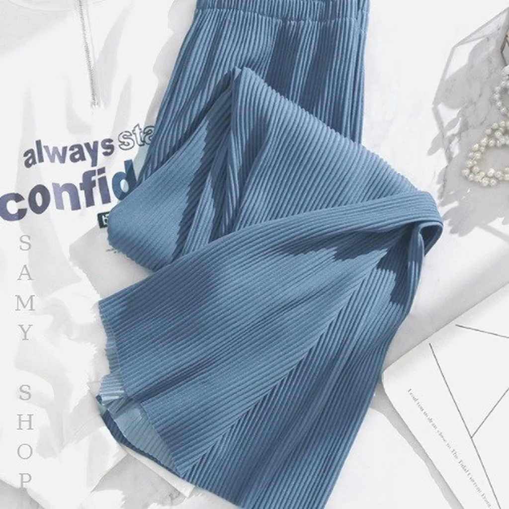 Alternative view of Quần Dài Nữ Dáng Ống Rộng Dập Ly, Cạp Chun Co Dãn Thoải Mái Qordl - Diepchi Fashion