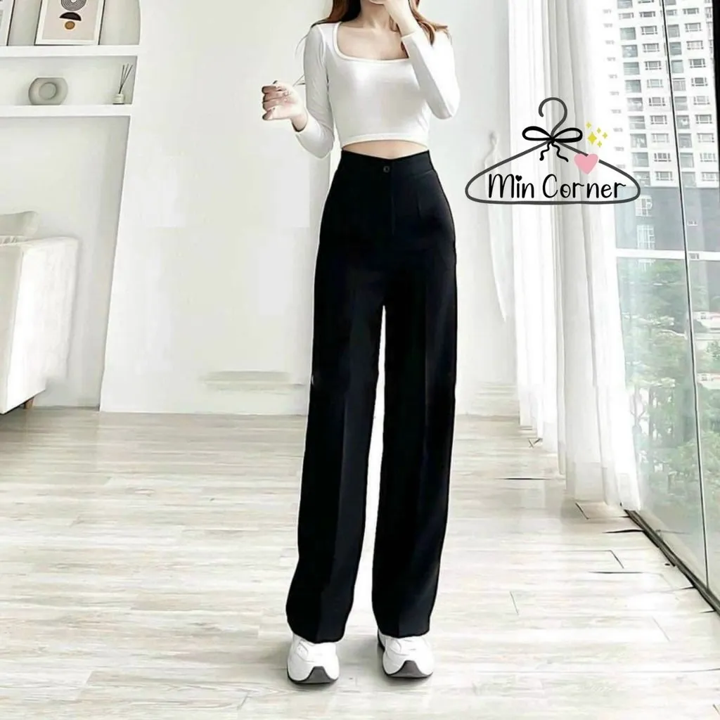 Quần Tây Lưng Cao Ống Suông Chất Tuyết Mưa Dày Dặn Mq3 - Min Corner