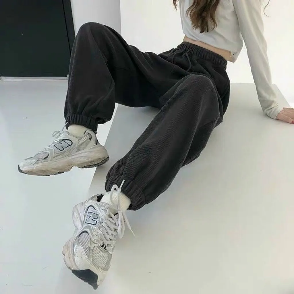 Alternative view of Quần Dài Jogger Ống Rộng Nam Nữ Unisex Có Dây Rút Vải Tổ Ong - Ausa House