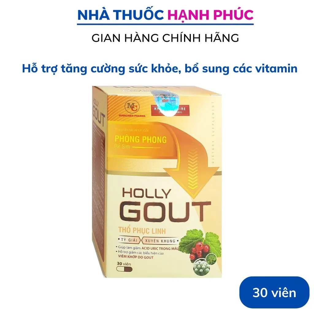 Viên Uống Holly Gout Dược Phẩm Quốc Tế Hộp 30 Viên - Dolexphar