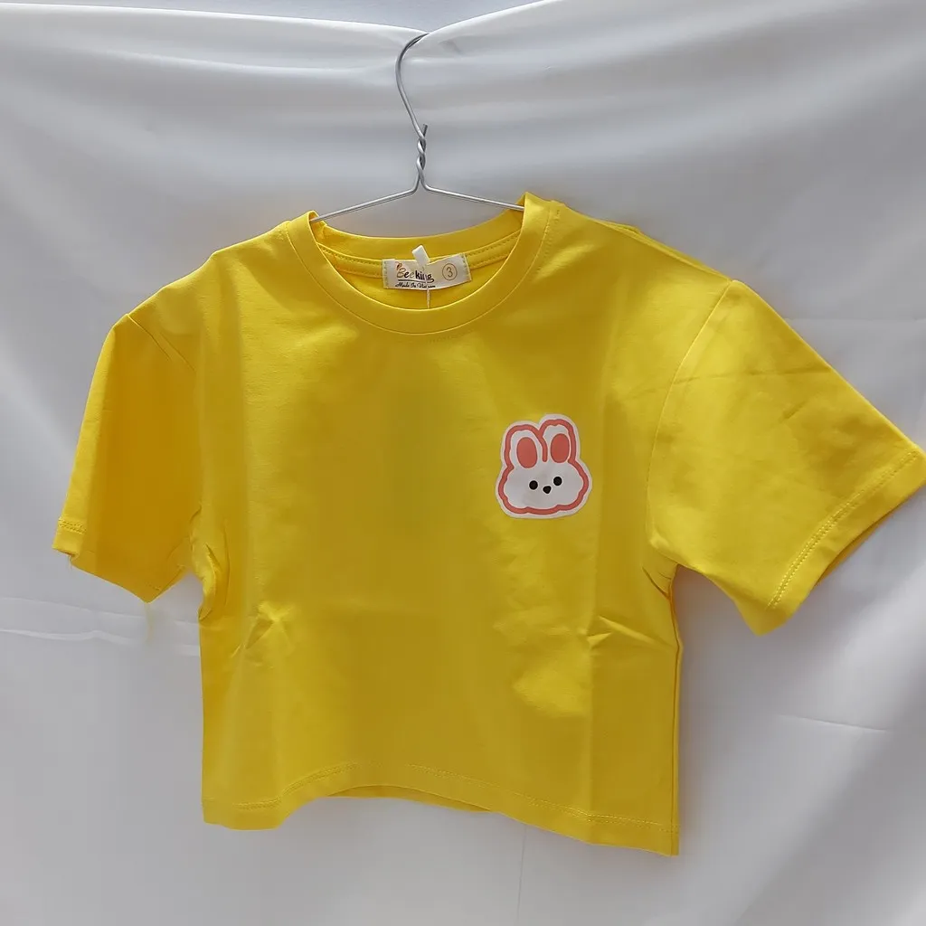 Alternative view of Áo Thun Bé Gái Form Lửng Cotton Cao Cấp In Hình Thỏ Dễ Thương Bkbg0305 - Zinpro