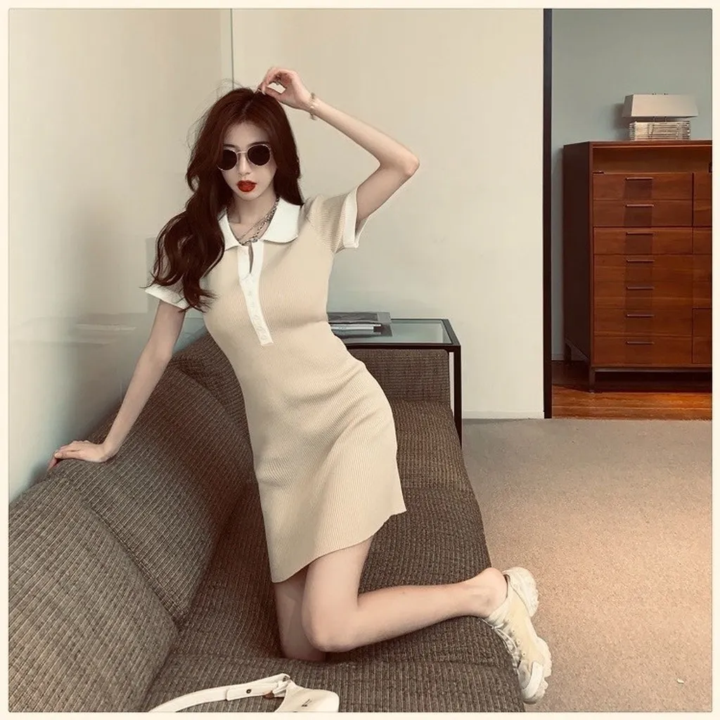 Alternative view of Đầm Váy Body Cổ Polo Nữ Tay Ngắn Dáng Ôm Body Ug006 - Nana House