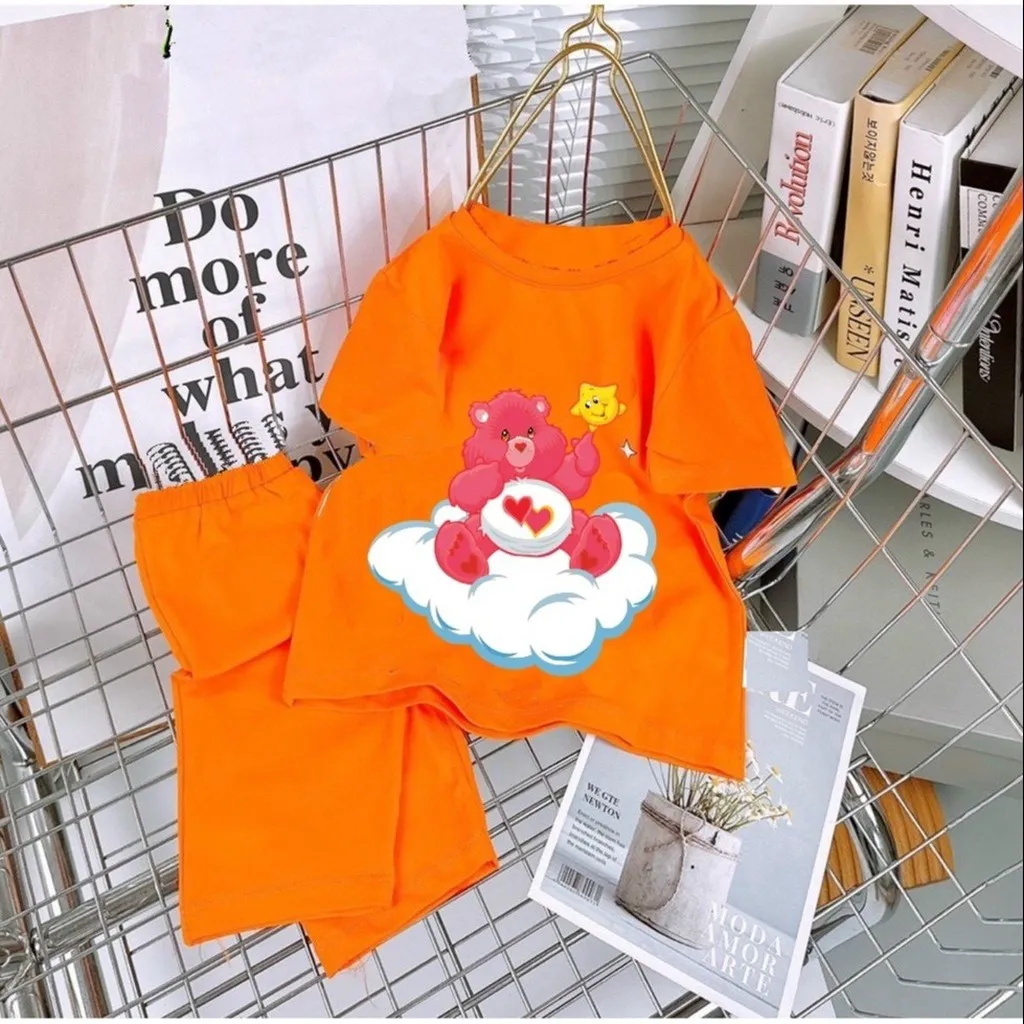 Bộ Đồ Bé Gái In Hình Gấu Tim Dễ Thương Ql4 - Be Yourself