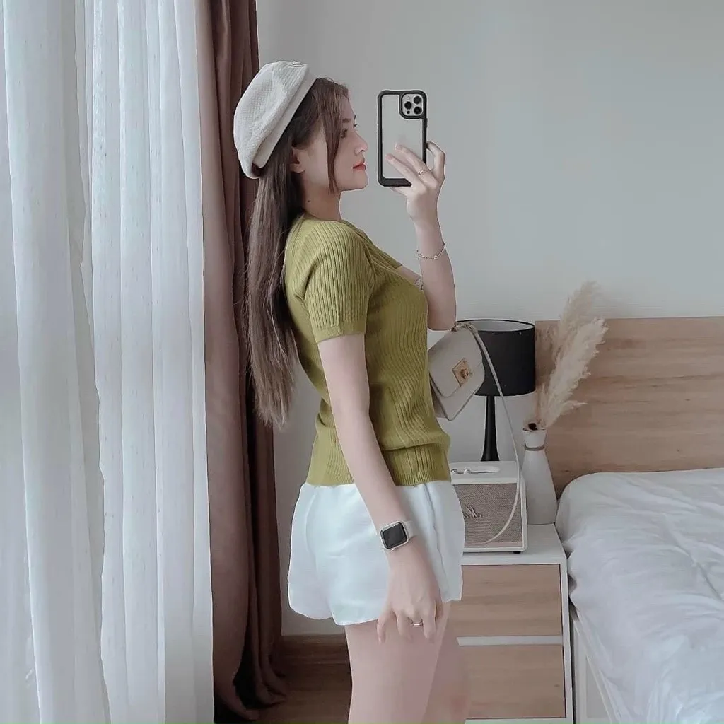 Alternative view of Áo Len Tăm Hàn Quốc Cộc Tay Dáng Ôm Cổ Tròn - Be Yourself