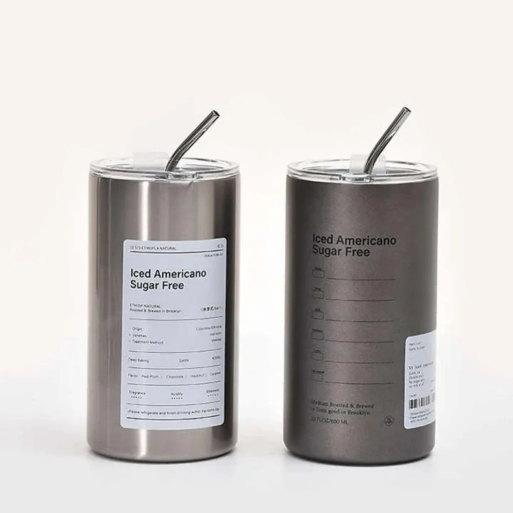 Alternative view of Ly Giữ Nhiệt Inox, Cốc Giữ Nhiệt 600ml Kèm Ống Hút Americano Ctb97 - Bechip