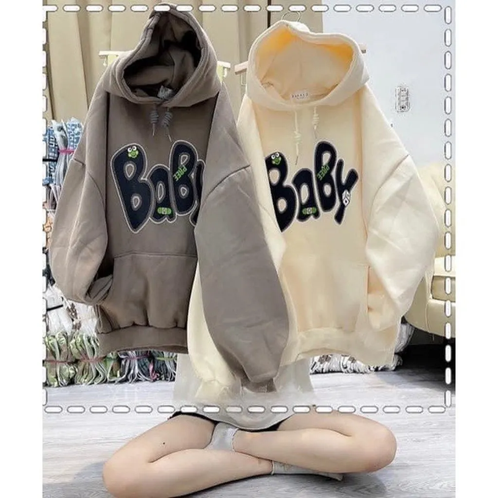 Alternative view of Áo Hoodie Form Rộng, Áo Nỉ Có Mũ Chất Nỉ Cotton Mũ 2 Lớp - Quần Áo Thu Bio