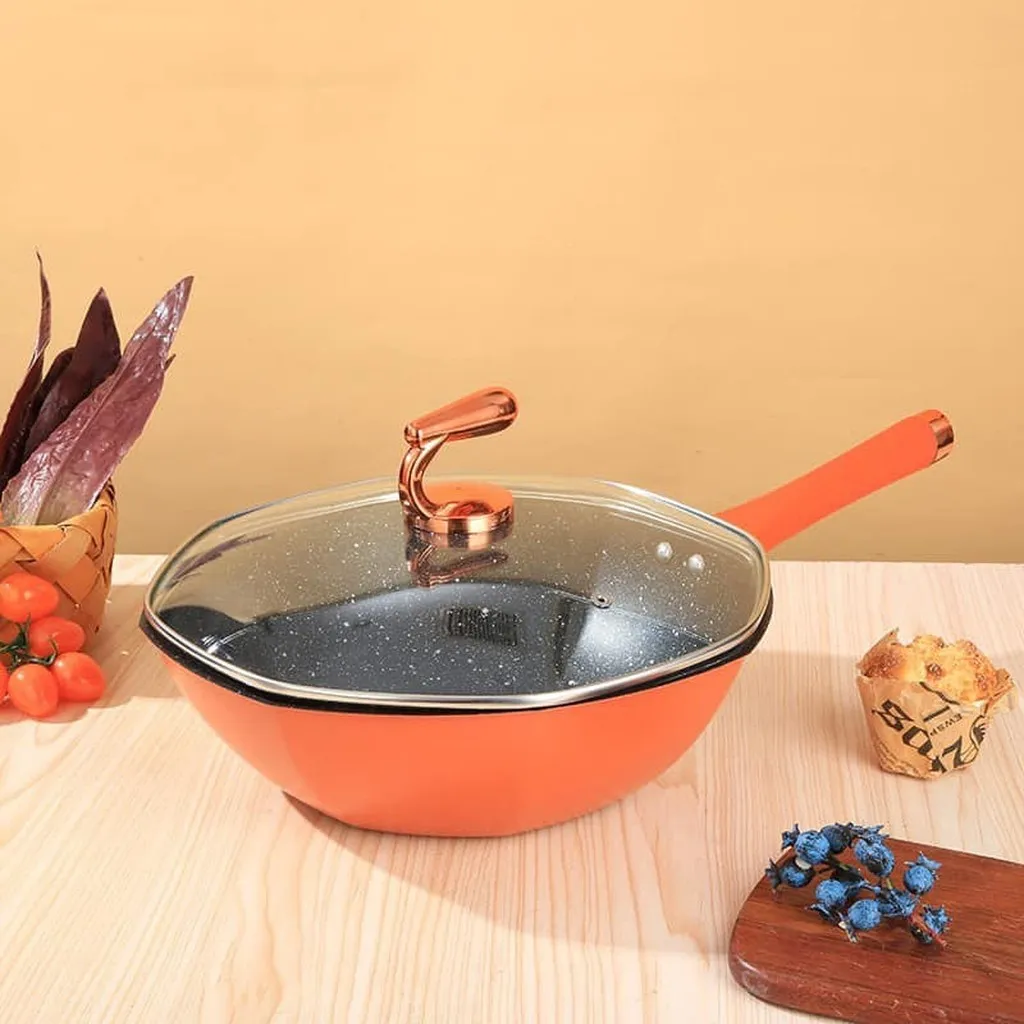 Chảo Lòng Sâu Chống Dính 8 Cạnh Vuông 33cm
