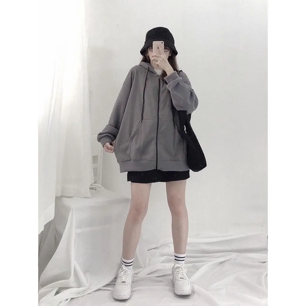 Alternative view of Áo Khoác Nỉ, Áo Hoodie Form Rộng Mũ 2 Lớp Chất Nỉ Cotton Logo Thenoal - Xưởng May Thu Bio