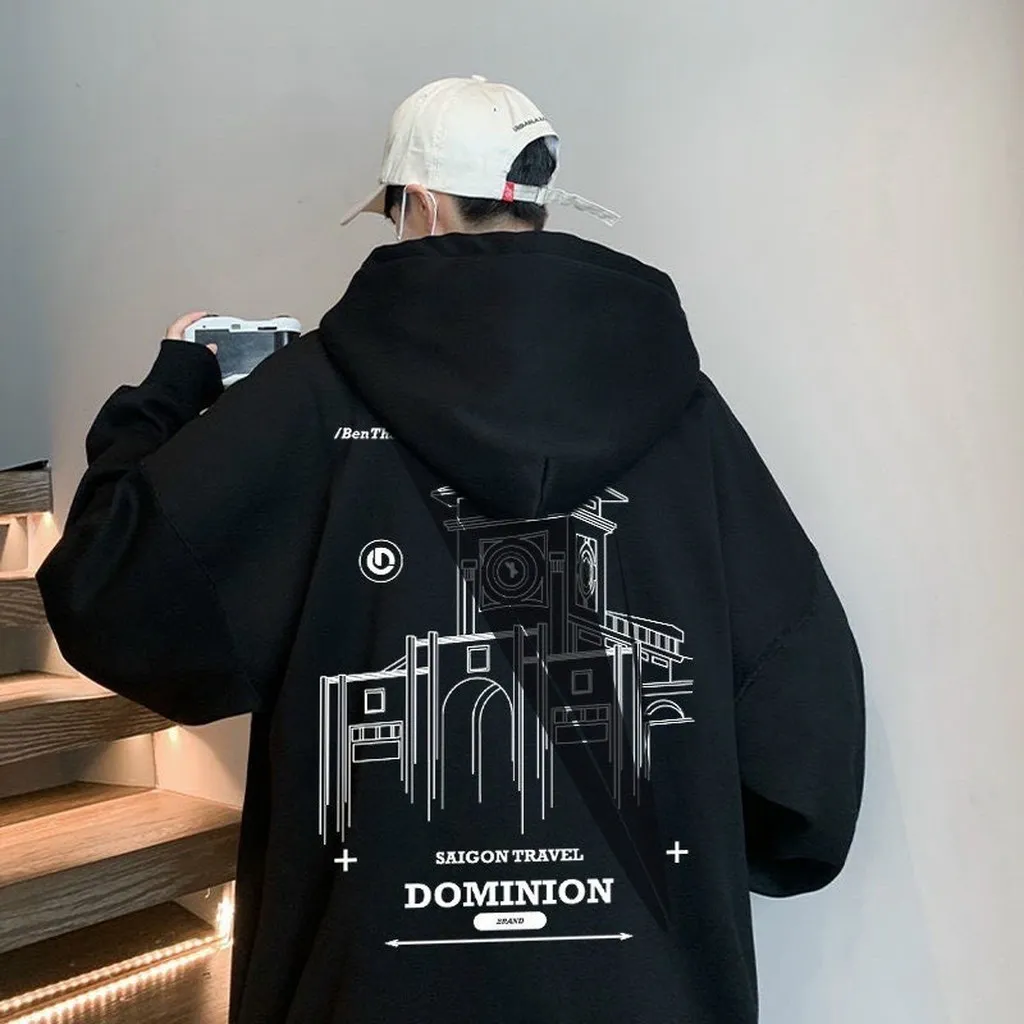 Áo Khoác Hoodie Nam Nữ Có Nón Cổ Chui In Họa Tiết Dominion Dày Dặn Hot Trend - Htm Fashion