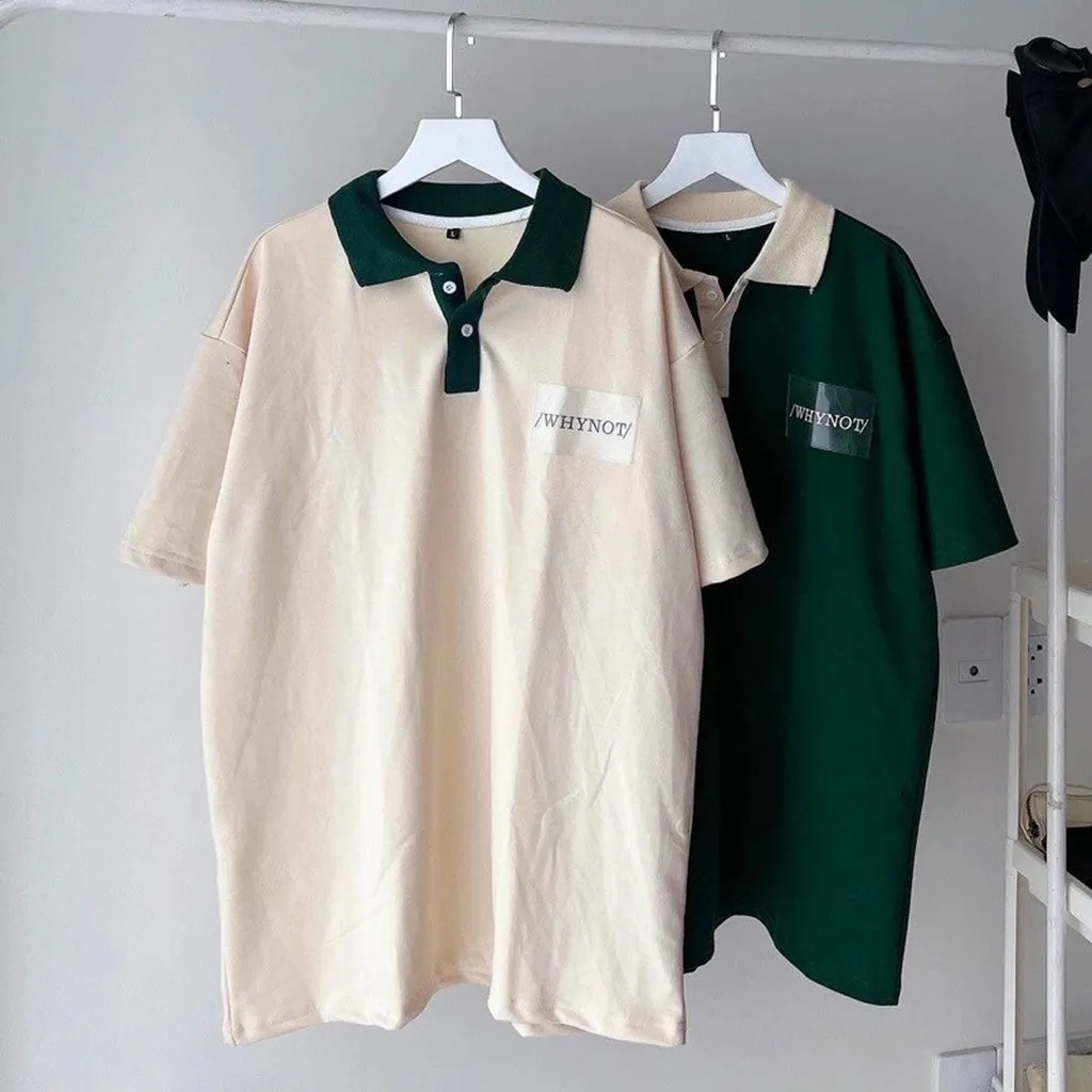 Alternative view of Áo Polo Unisex, Áo Thun Có Cổ Form Rộng Tay Lỡ Whynot