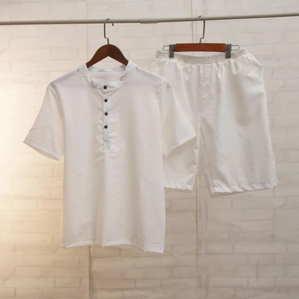 Alternative view of Bộ Đũi Nam Cổ Tròn Chất Vải Đũi Thái Loại Dày Đẹp Hàng Hot Trend Chất Phong Cách Tx09 – Chốt Đi Store