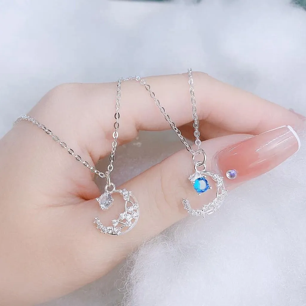 Dây Chuyền Mặt Trăng Ôm Sao Bạc Ta Cao Cấp - Thắng Giang