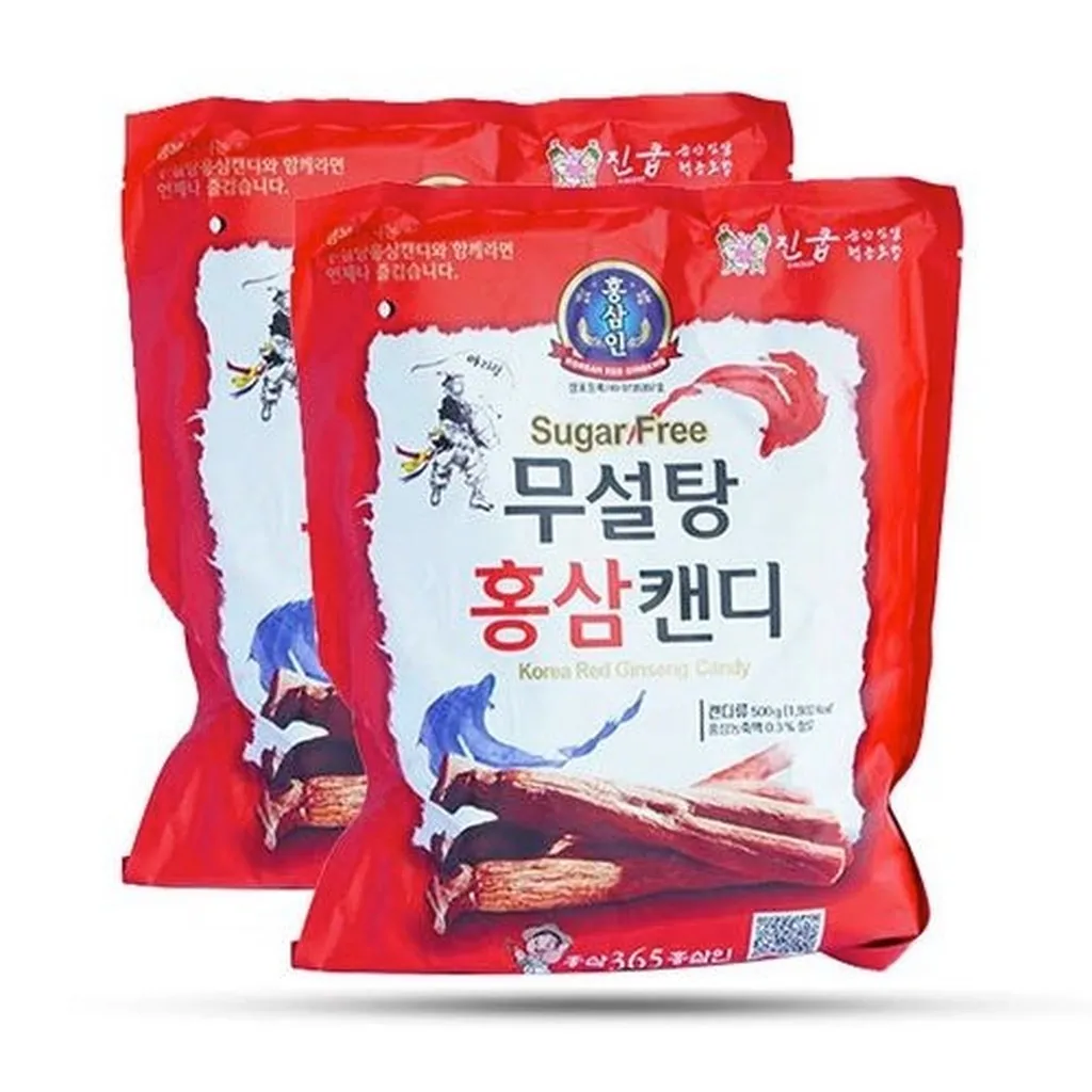 Alternative view of Kẹo Hồng Sâm Không Đường Đỏ 365 Hàn Quốc ( Bịch 500g) - Minh Ngọc