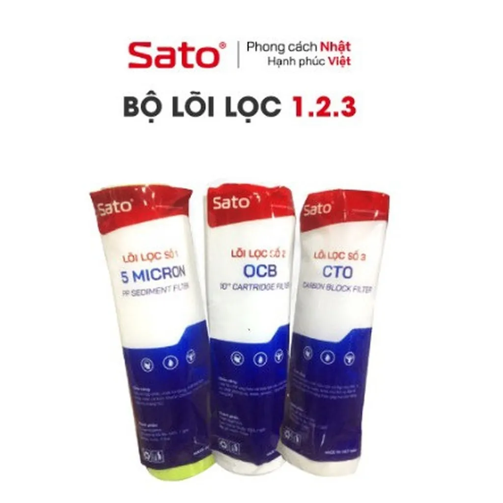 Alternative view of Bộ 3 Lõi Lọc Nước 123 - Sato